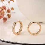 Shining Diva Fashion 18k Rose Gold Plated Latest Fancy Stylish Copper Zircon Bali Earrings for Women and Girls - Image 3