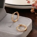 Shining Diva Fashion 18k Rose Gold Plated Latest Fancy Stylish Copper Zircon Bali Earrings for Women and Girls - Image 5