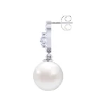 Clara 92.5 Sterling Silver Swiss Zirconia Pearl Earrings | Gift for Women and Girls - Image 6