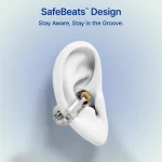 pTron Bassbuds Vortex Clips Wireless Open Ear Earbuds w/Chrome Finish, SafeBeats Tech, 50Hrs Playtime, Dual HD Mic w/AI-ENC, 10mm Driver, Pristine Sound, BTv5.4 Earclips, Type C Charging (Obsidian) - Image 7