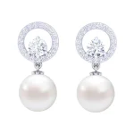 Clara 92.5 Sterling Silver Swiss Zirconia Pearl Earrings | Gift for Women and Girls